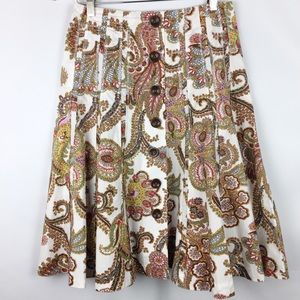 Cabi Paisley Print Skirt. Size 2